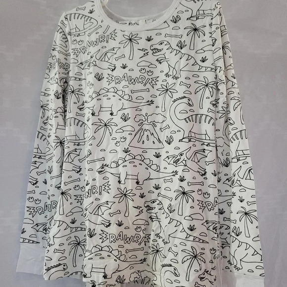 NWT Caden Lane Color Me Dinosaur Bamboo Viscose Pajama Set, Size 9/10 Kids - Picture 2 of 7